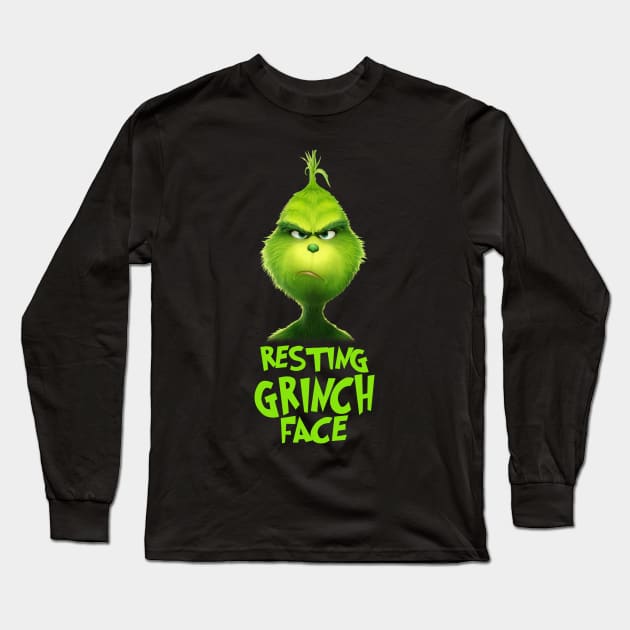 Funny Grinch Christmas Grinch Funny Gift Grinchmas Grinch Lovers Long Sleeve T-Shirt by Archer Expressionism Style